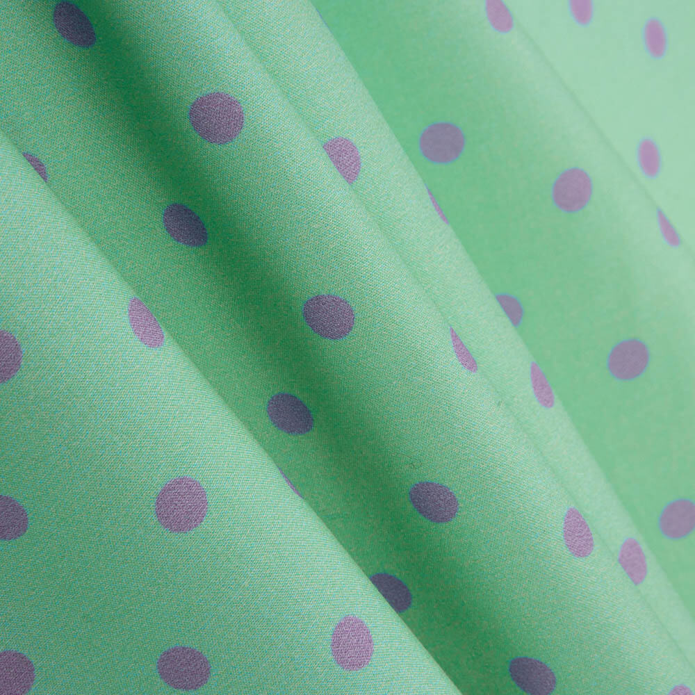 Popeline Estampada Flamenca Bolinhas 7mm Roxo - Ribes y Casals
