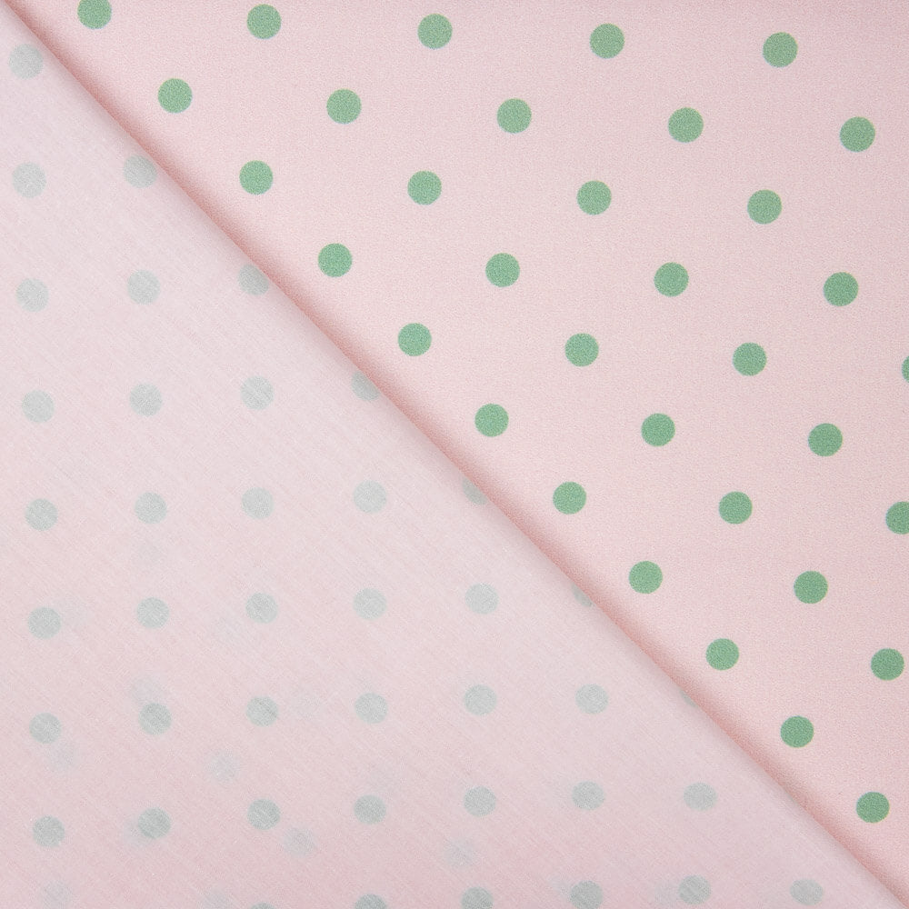 Popeline Estampada Flamenca Bolinhas 7mm Verde Água - Ribes y Casals