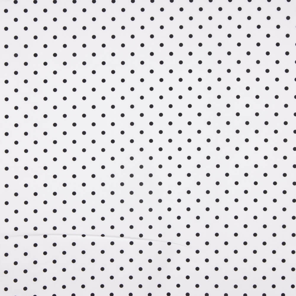 Popeline Estampada Flamenca Bolinhas 7mm Branco-Preto - Ribes y Casals
