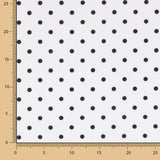 Popeline Estampada Flamenca Bolinhas 7mm Branco-Preto - Ribes y Casals