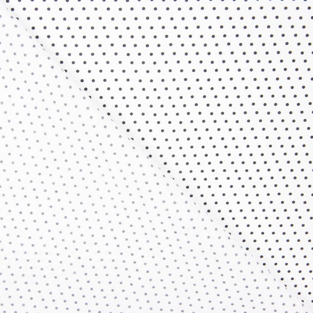 Popeline Estampada Flamenca Bolinhas 3mm Preto-Branco - Ribes y Casals