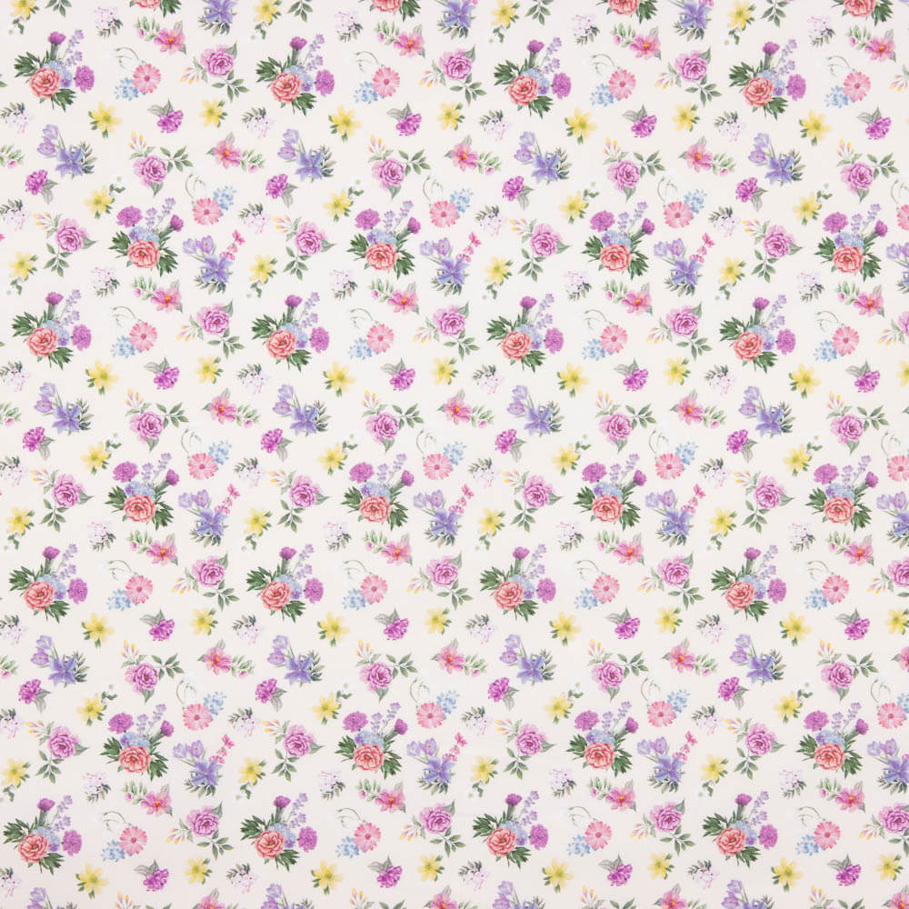 Popeline Estampado Flamenco Flor Creto Cru - Ribes y Casals