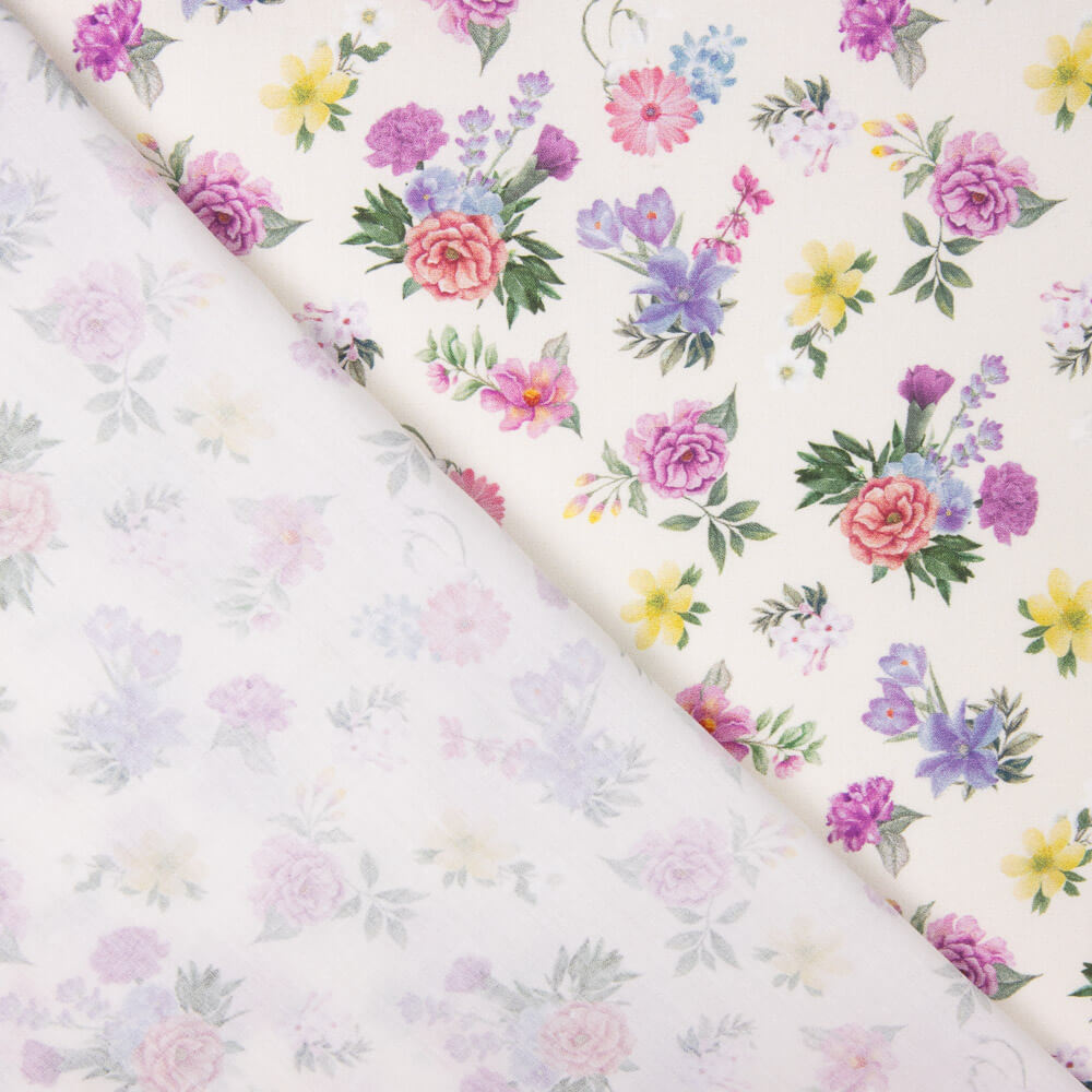 Popeline Estampado Flamenco Flor Creto Cru - Ribes y Casals