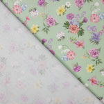 Popeline Estampado Flamenco Flor Creto Verde Sálvia - Ribes y Casals