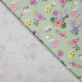 Popeline Estampado Flamenco Flor Creto Verde Sálvia - Ribes y Casals
