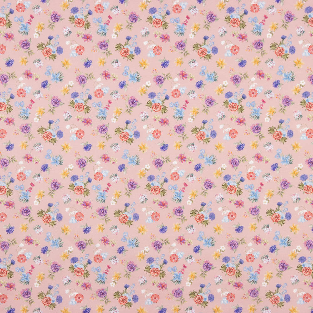 Popelín Estampado Flamenca Flor Creto Rosa - Ribes y Casals