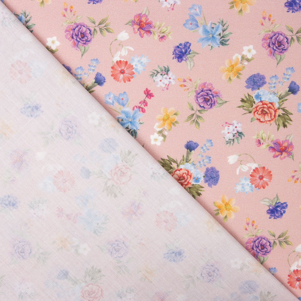 Popelín Estampado Flamenca Flor Creto Rosa - Ribes y Casals