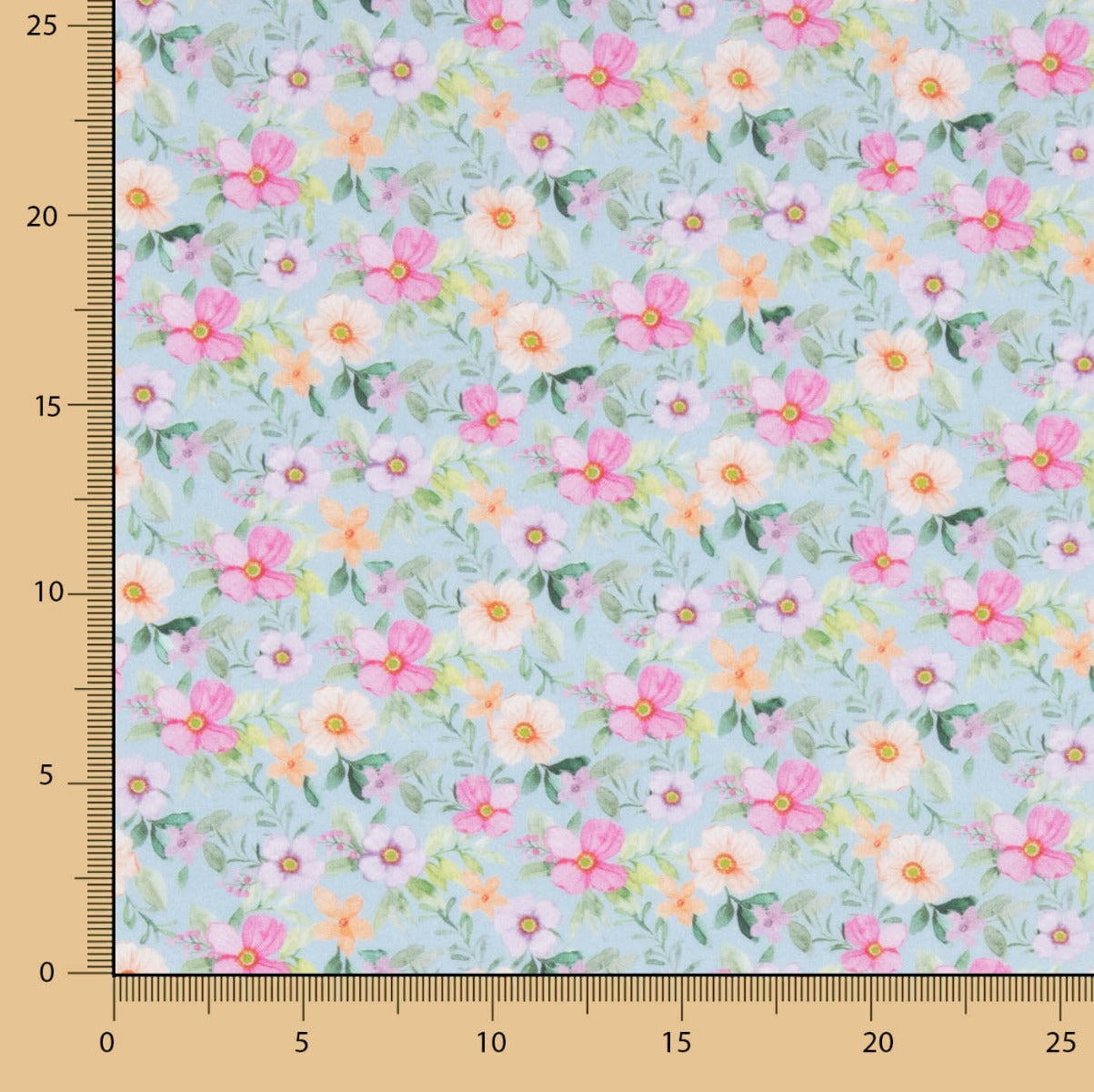 Popeline Estampado Flamenco Flor Hawa Azul - Ribes y Casals