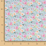 Popeline Estampado Flamenco Flor Hawa Azul - Ribes y Casals