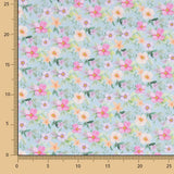 Popeline Estampado Flamenco Flor Hawa Azul - Ribes y Casals