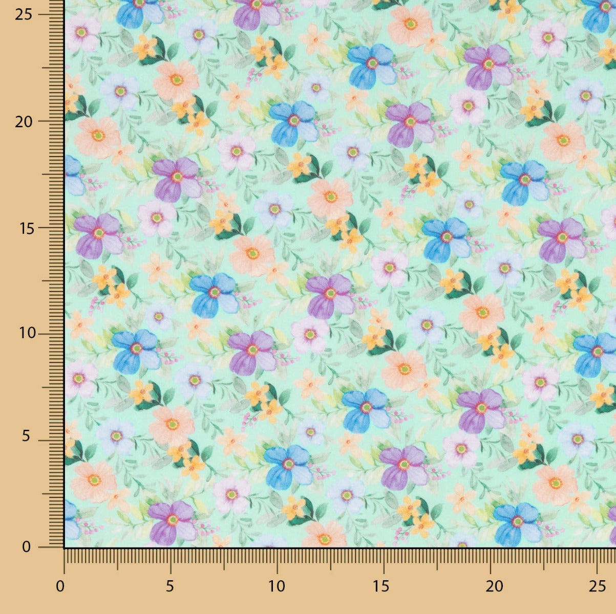 Popeline Estampado Flamenco Flor Hawa Verde - Ribes y Casals