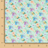 Popeline Estampado Flamenco Flor Hawa Verde - Ribes y Casals