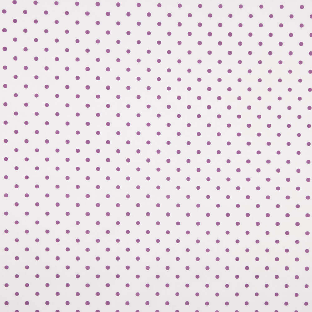 Popeline Estampada Flamenca Bolinhas 7mm Púrpura-Cru - Ribes y Casals