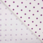 Popeline Estampada Flamenca Bolinhas 7mm Púrpura-Cru - Ribes y Casals