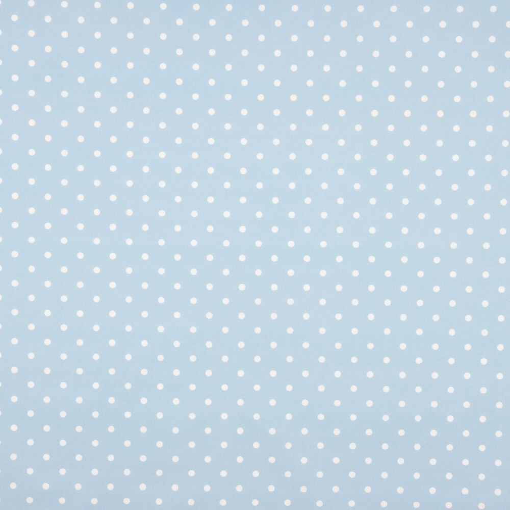 Popeline Estampada Flamenca Bolinhas 7mm Cru-Azul - Ribes y Casals