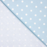 Popeline Estampada Flamenca Bolinhas 7mm Cru-Azul - Ribes y Casals