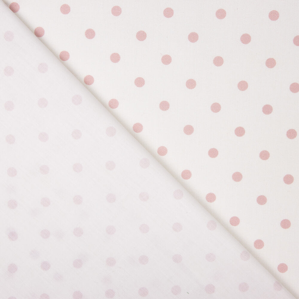 Popeline Estampada Flamenca Bolinhas 7mm Rosa-Cru - Ribes y Casals