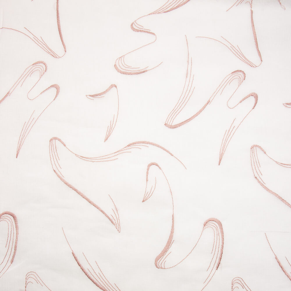 Cortina Bordada Penas Rosa - Ribes y Casals