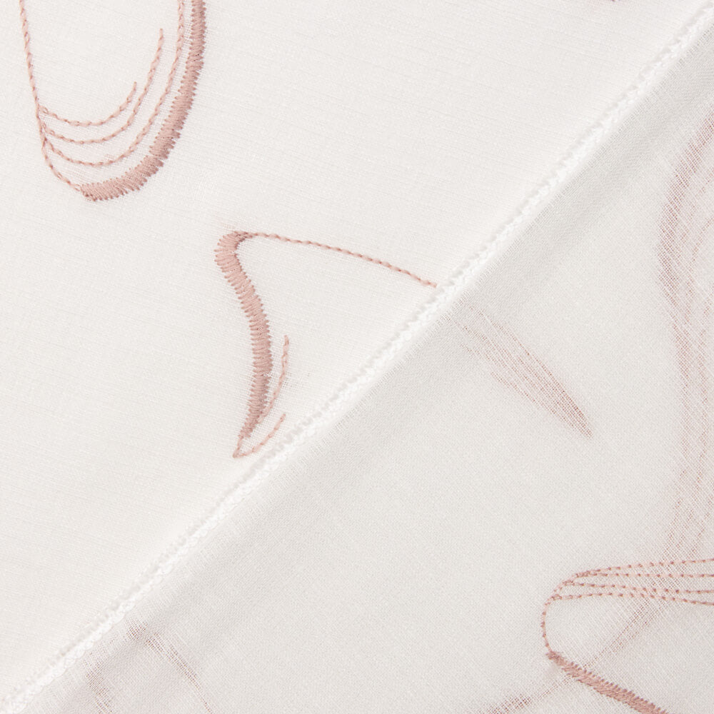 Cortina Bordada Penas Rosa - Ribes y Casals