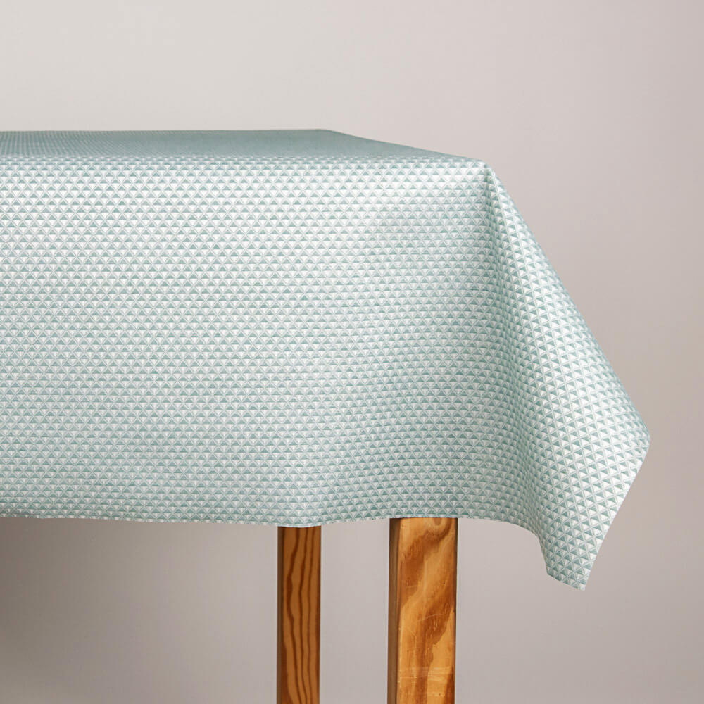 Toalha de Mesa Resinada Antimanchas Losango Hikari Verde Aqua - Ribes y Casals