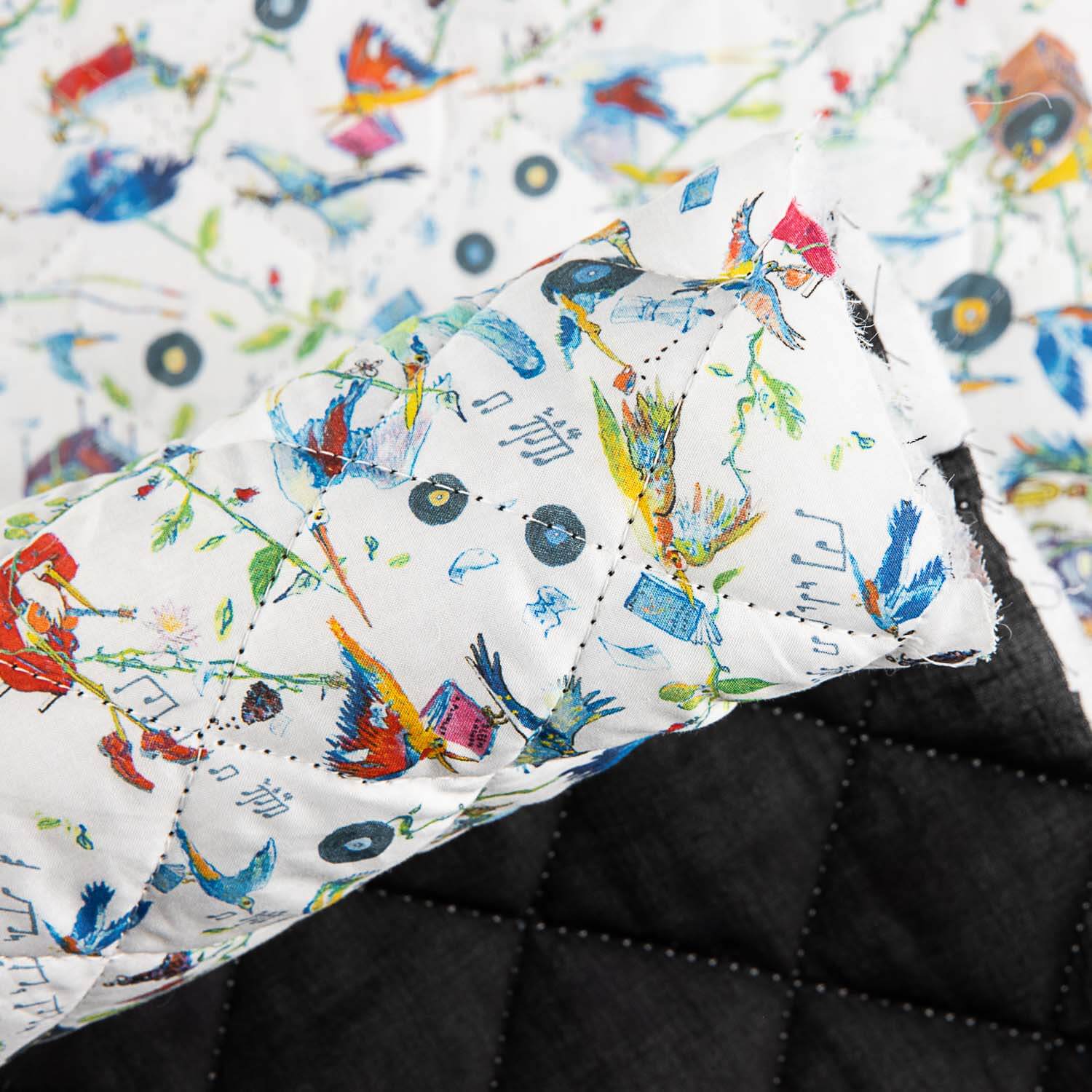 Acolchoado Algodão Estilo Liberty com Forro Preto - Ribes y Casals