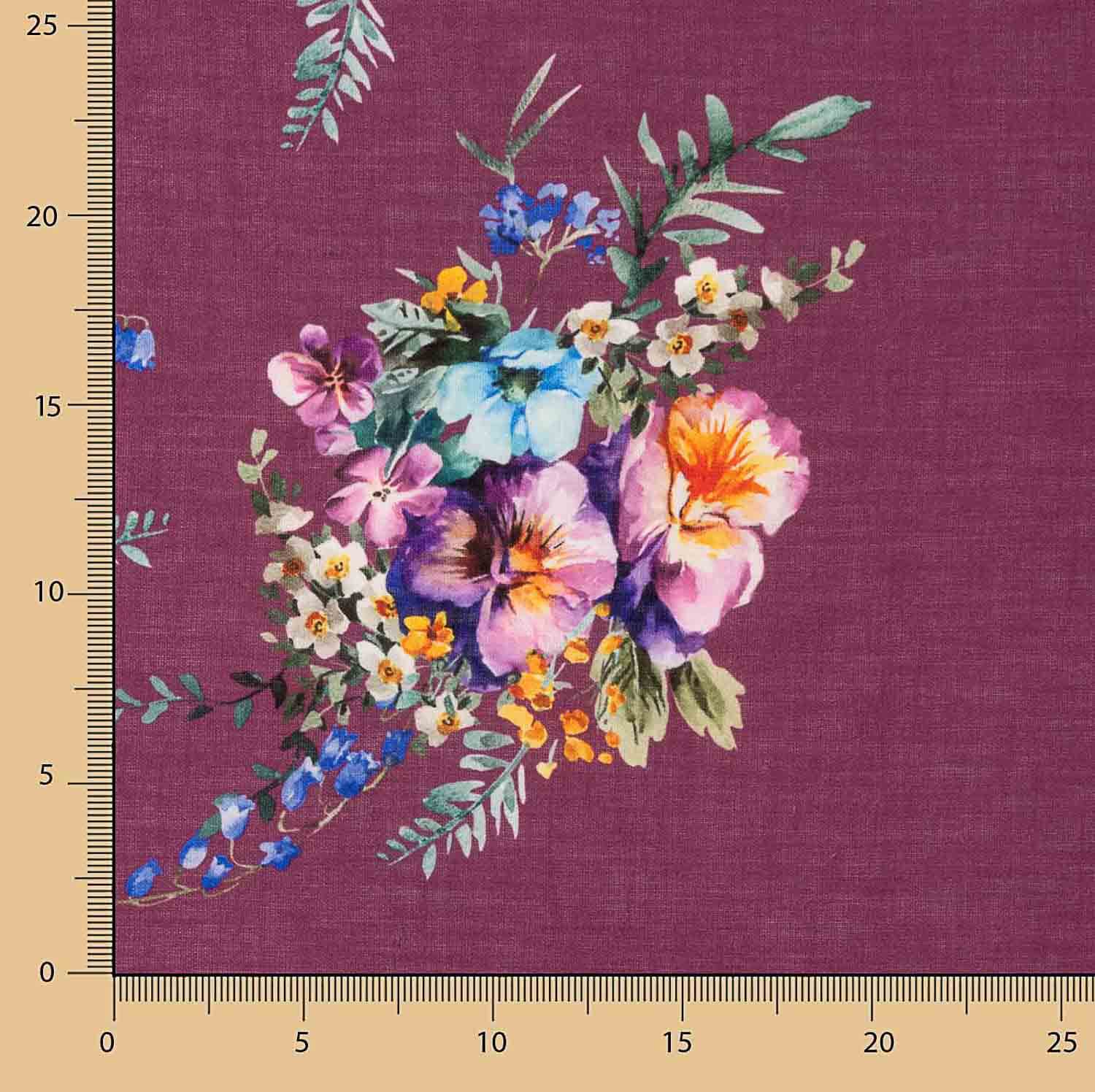 Rústico Estampado Floral Bordô - Ribes y Casals