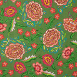 Tecido Rústico Estampado Manila Verde Oliva - Ribes y Casals