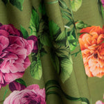 Tecido Rústico Estampado Floral Verde Oliva - Ribes y Casals
