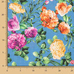 Tecido Rústico Estampado Floral Azul - Ribes y Casals