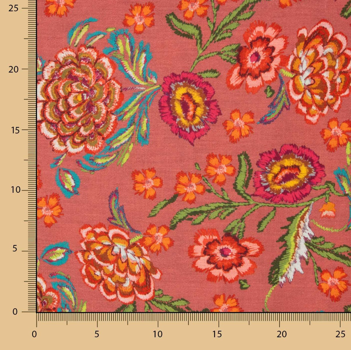 Tecido Rústico Estampado Manila Caldera - Ribes y Casals