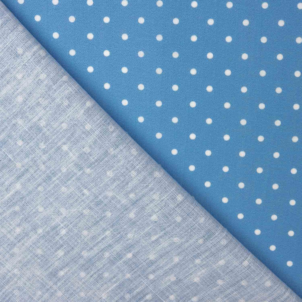 Tecido Rústico Estampado Bolinhas 3mm Azul - Ribes y Casals