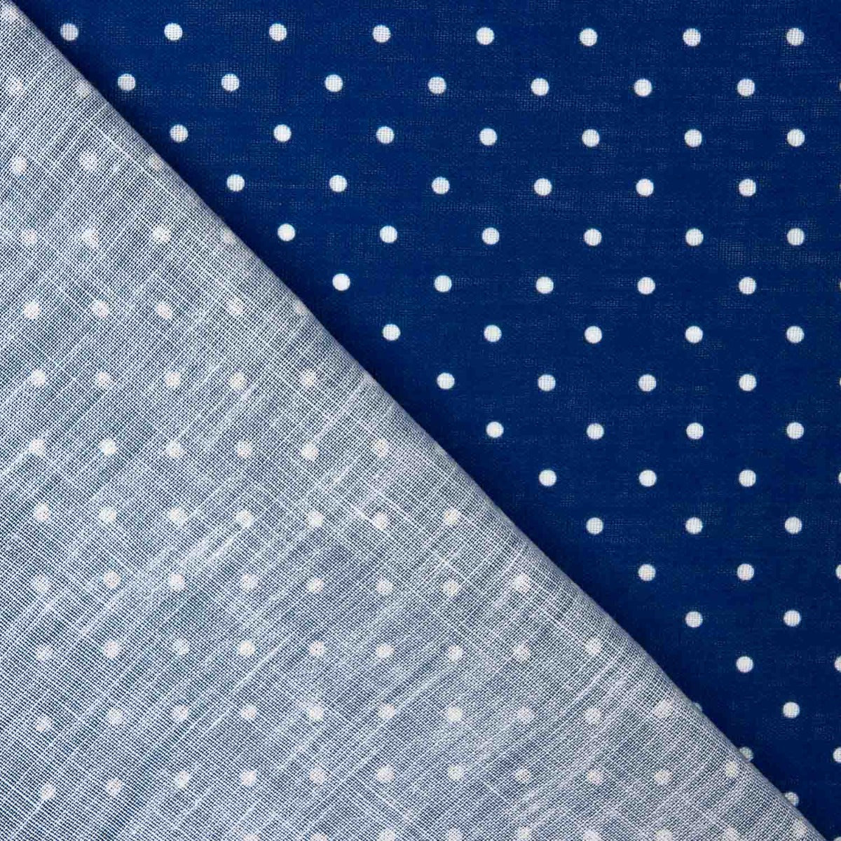 Tecido Rústico Estampado Bolinhas 3mm Azul - Ribes y Casals