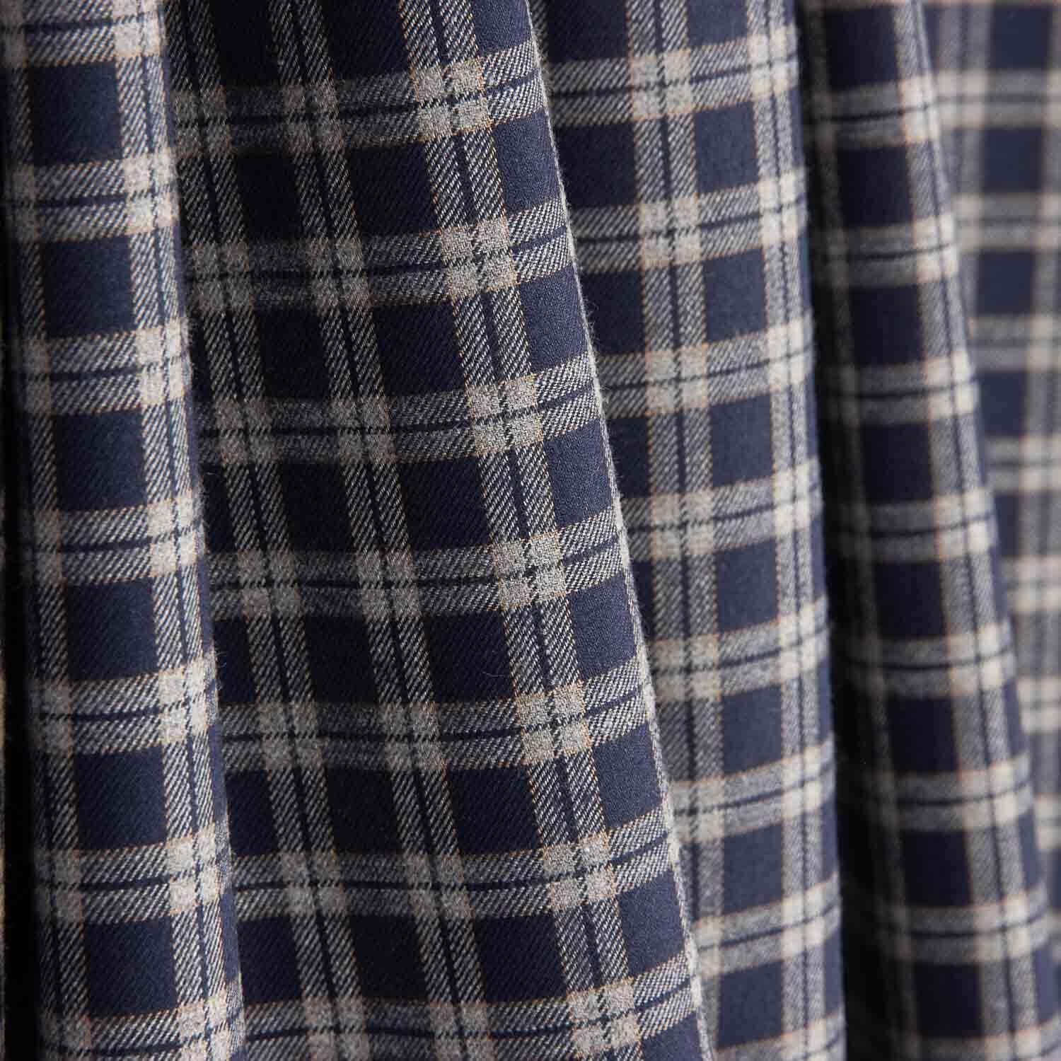 Viyela Quadro Boston Marinho-Cinza - Ribes y Casals