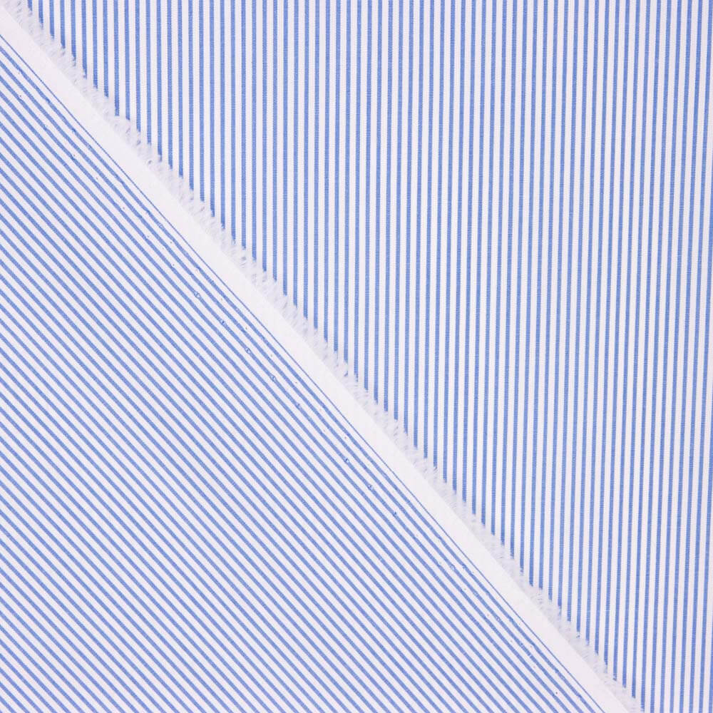 Retal Camisería Algodón Mini Rayitas Azules 140x140 cm - Ribes y Casals