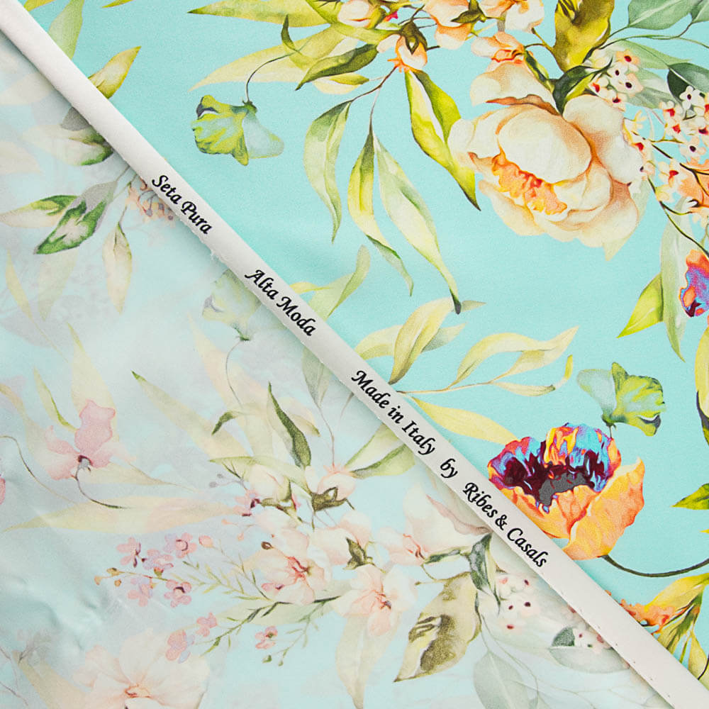 Cetim Seda Natural Cremona Azul - Ribes y Casals