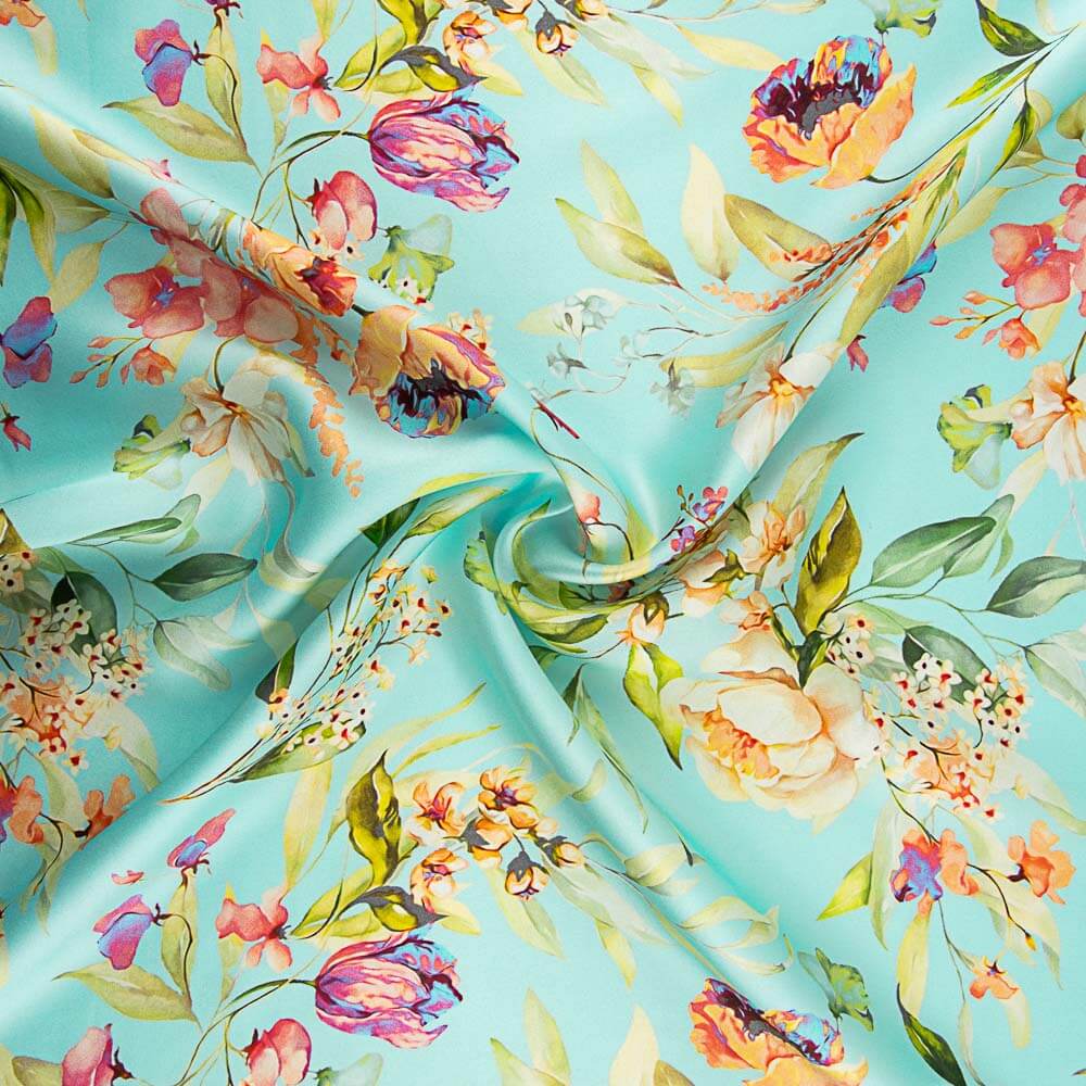 Cetim Seda Natural Cremona Azul - Ribes y Casals