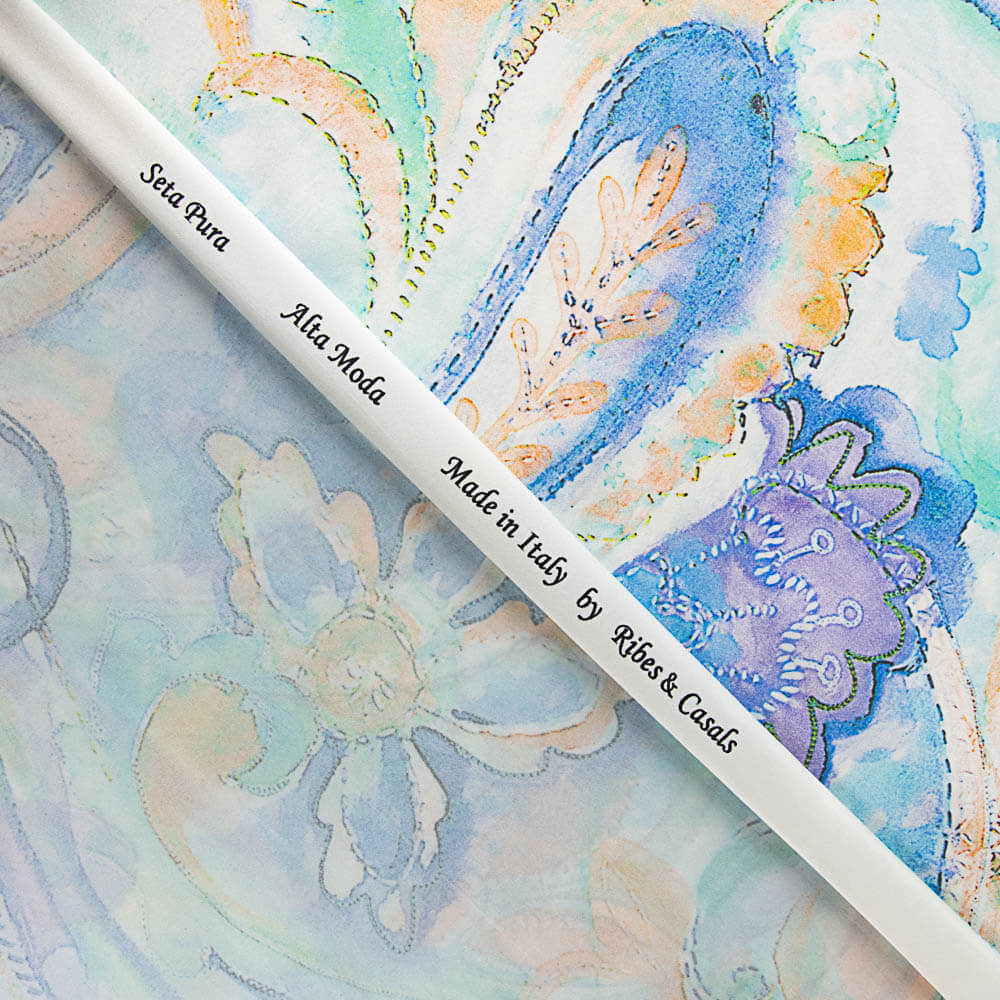 Cetim Seda Natural Savona Azul Suave - Ribes y Casals