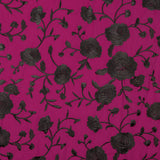 Xale Bordado Preto Tencel Morango - Ribes y Casals