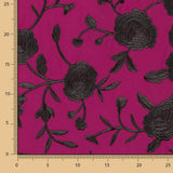 Xale Bordado Preto Tencel Morango - Ribes y Casals