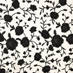 Xale Bordado Preto Tencel Branco Natural - Ribes y Casals