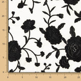 Xale Bordado Preto Tencel Branco Natural - Ribes y Casals