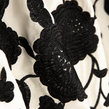 Xale Bordado Preto Tencel Branco Natural - Ribes y Casals