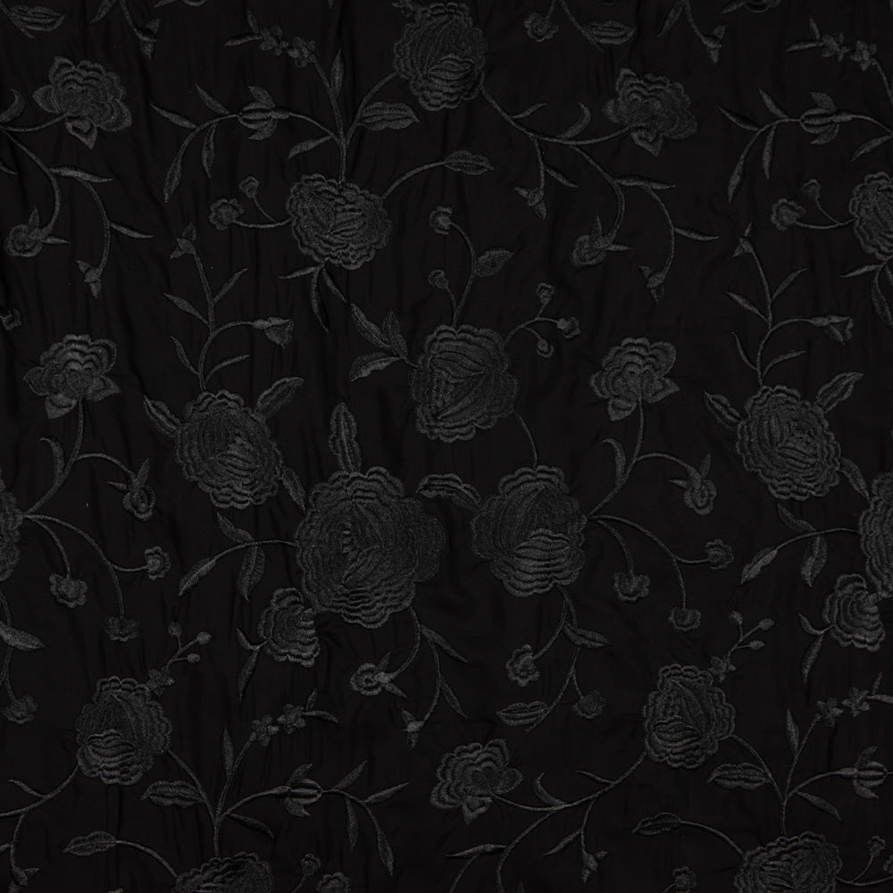 Xale Bordado Preto Tencel Preto - Ribes y Casals