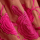 Retal Mantón Bordado Fucsia Tencel Coral 45x140 cm - Ribes y Casals