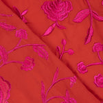 Xale Bordado Fúcsia Tencel Vermelho - Ribes y Casals