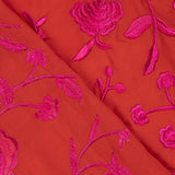 Xale Bordado Fúcsia Tencel Vermelho - Ribes y Casals