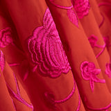 Xale Bordado Fúcsia Tencel Vermelho - Ribes y Casals