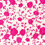 Xale Bordado Fúcsia Tencel Branco Natural - Ribes y Casals