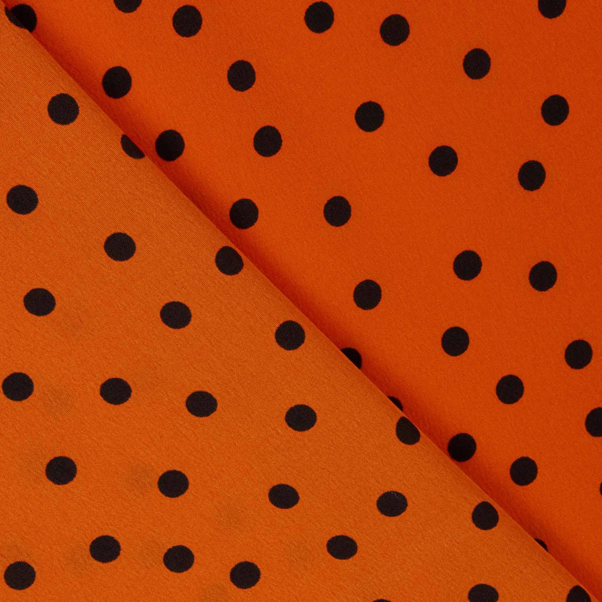 Crepe Poliéster Muito Caimento Bolinhas 7mm Laranja - Ribes y Casals