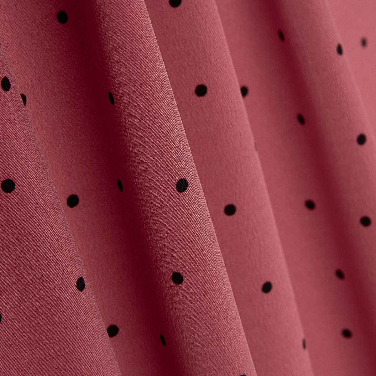 Crepe Poliéster Muito Caimento Bolinhas Mini Rosa - Ribes y Casals